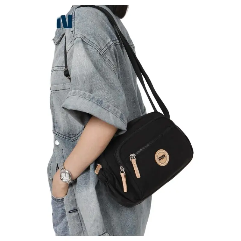 SEPTWOLVES Fabric Crossbody Bag, Shoulder Bag Trumpets Women's Black-1