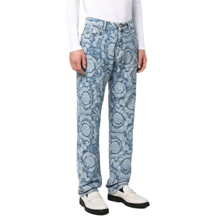 VERSACE Barocco Silhouette Patterned Jeans-3
