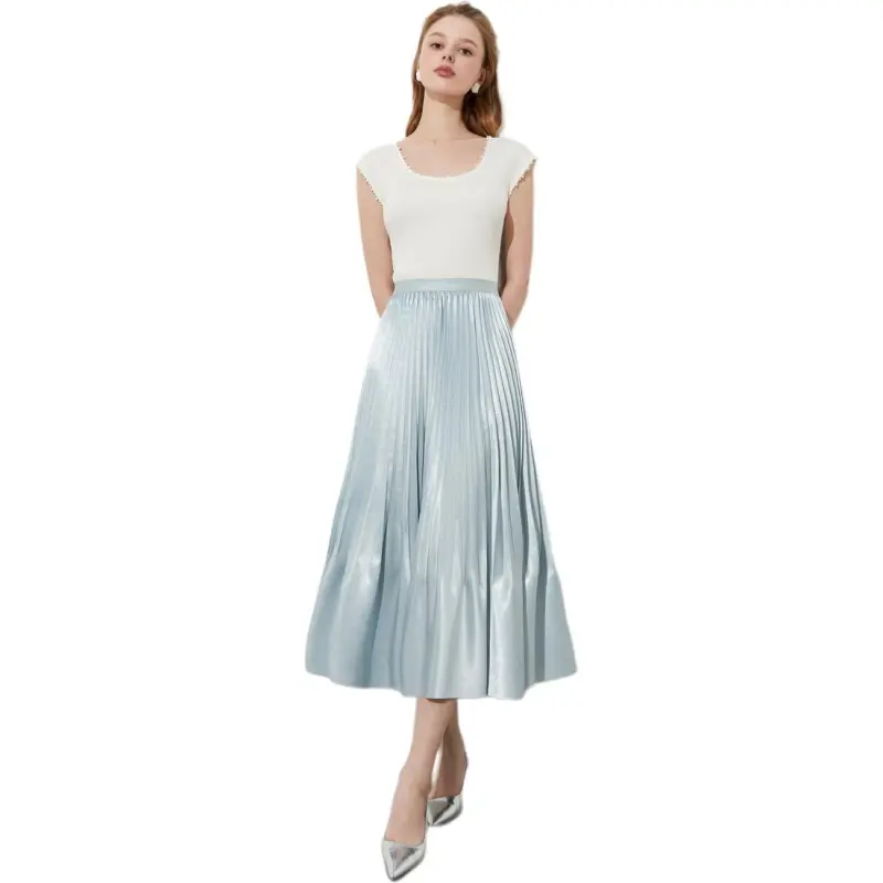 DPLAY Casual Long Skirt Women's Glacier Blue-2