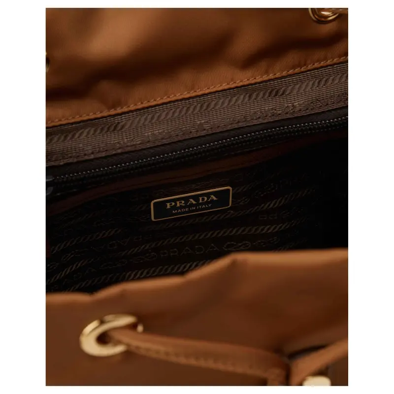 PRADA Re Edition Blended Material Backpack Trumpets Women's Brown-4