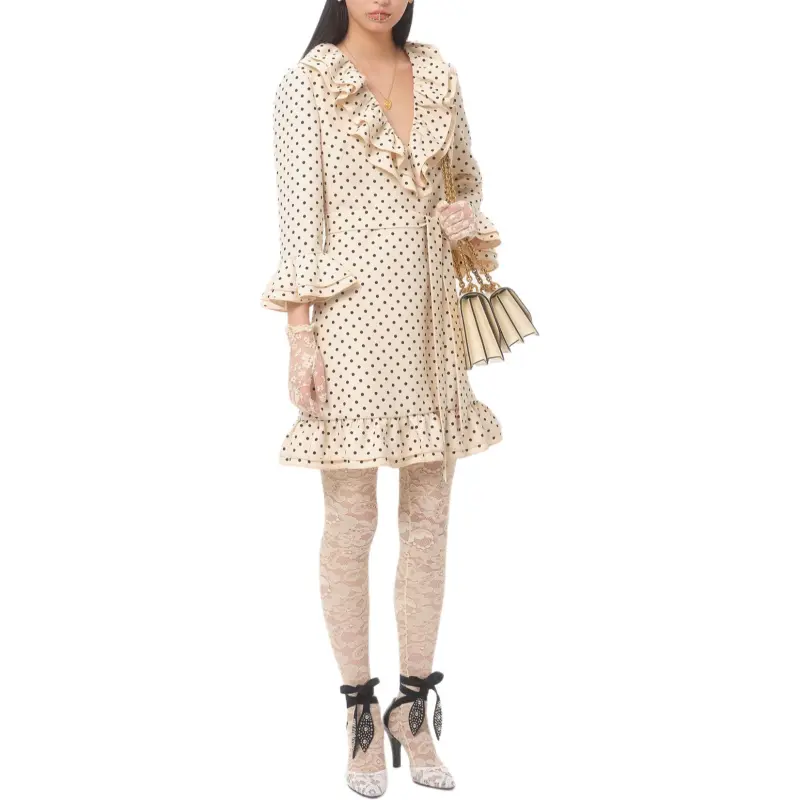 Valentino SS25 Long Sleeved Dress Women's Light Beige-4