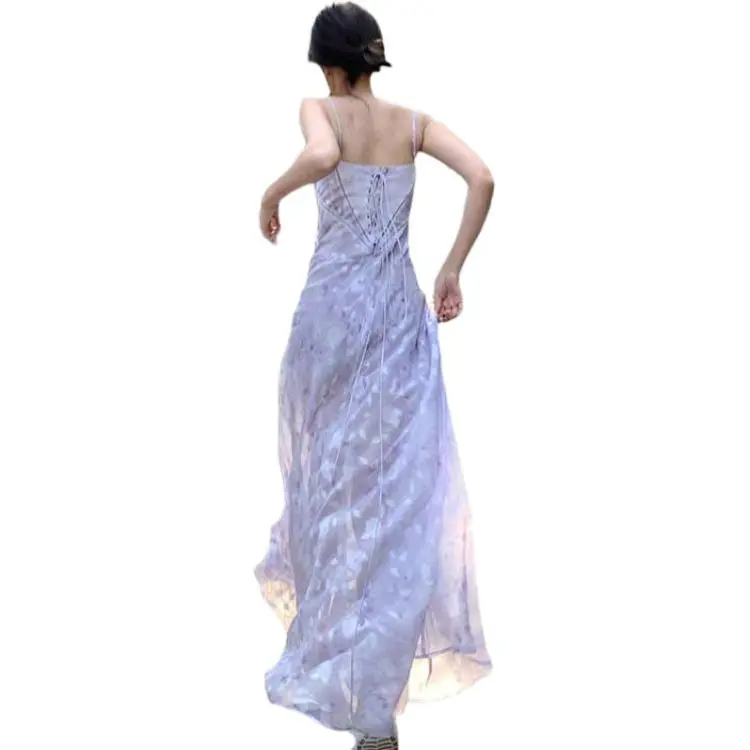Flowers In Water Slip Dress Women's-4