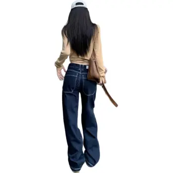 Icicofficial Jeans Women's Denim Dark Blue