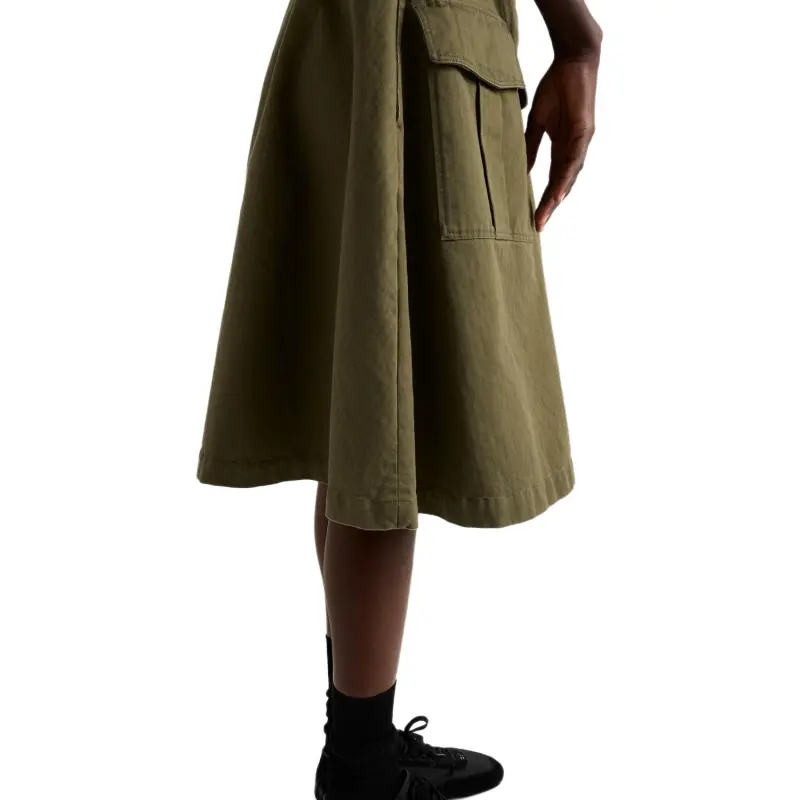 PRADA Casual Long Skirt Women's Army Green-5