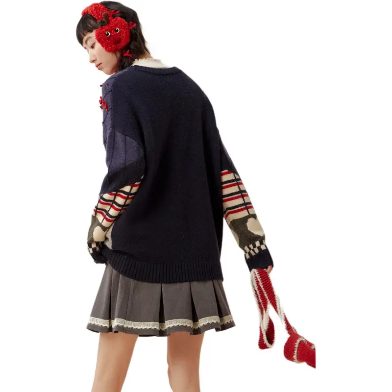 ZIHAN Sweater Women's Deep Navy Blue-3