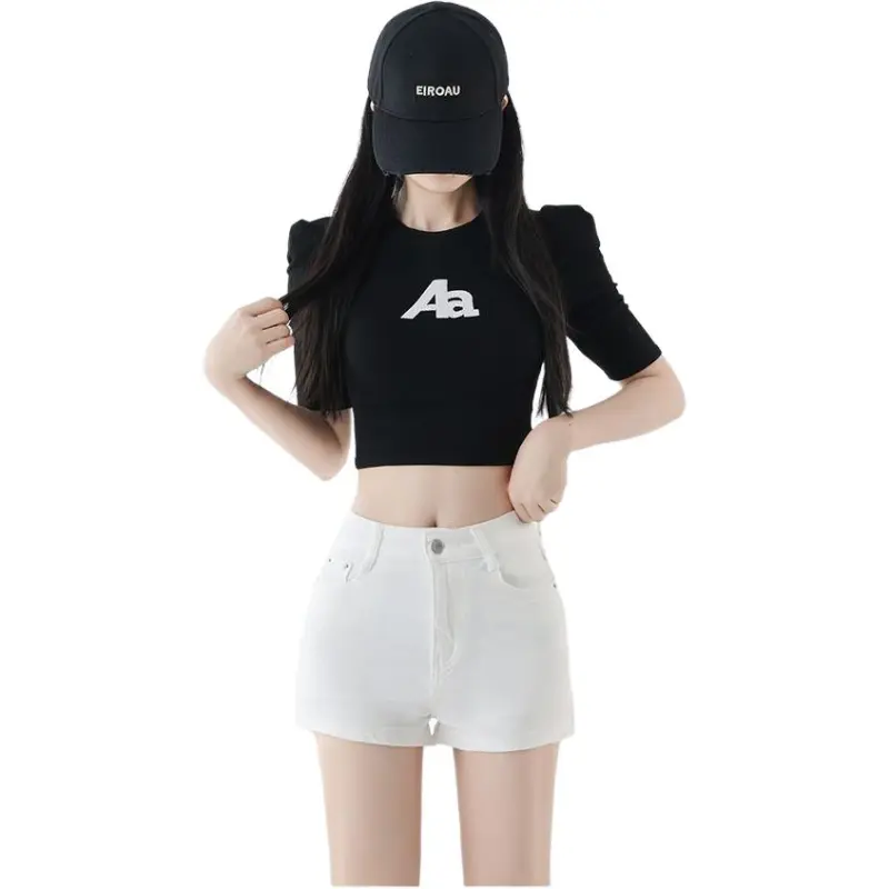 7 SEVFUN Denim Shorts Women's White-2