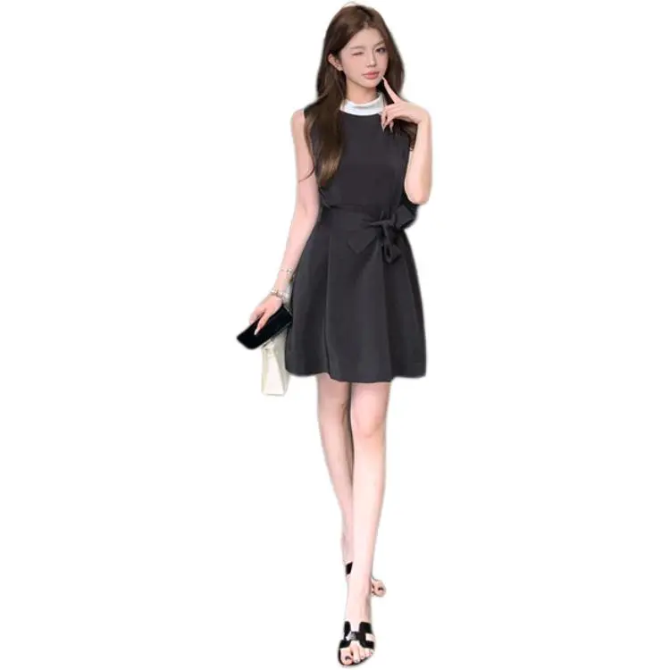 GOSO Sleeveless Dresses Women's Black Skirt-3