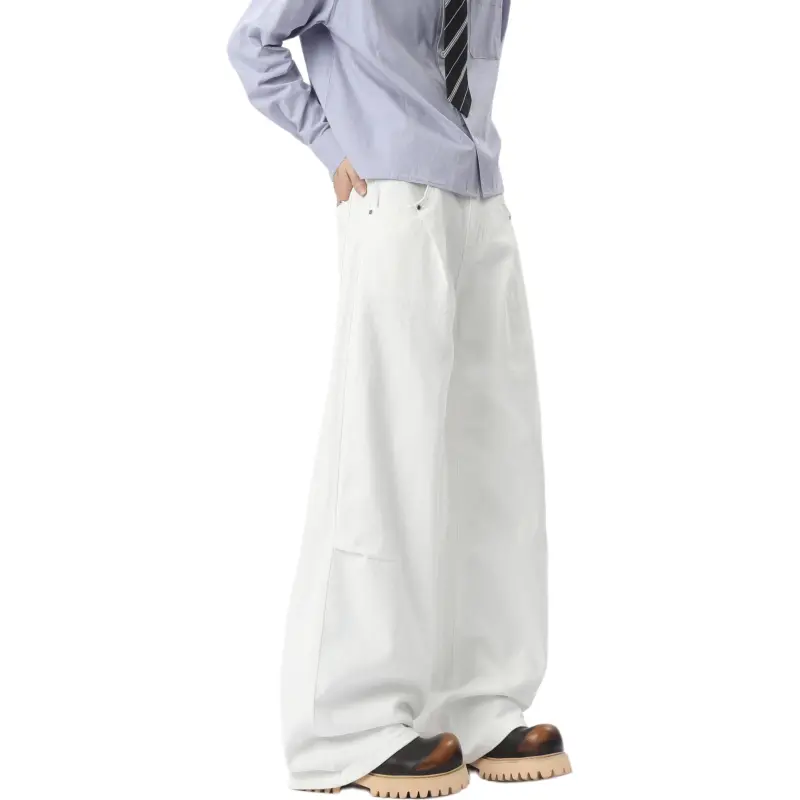 WARNING LIGHT Jeans Unisex White-1