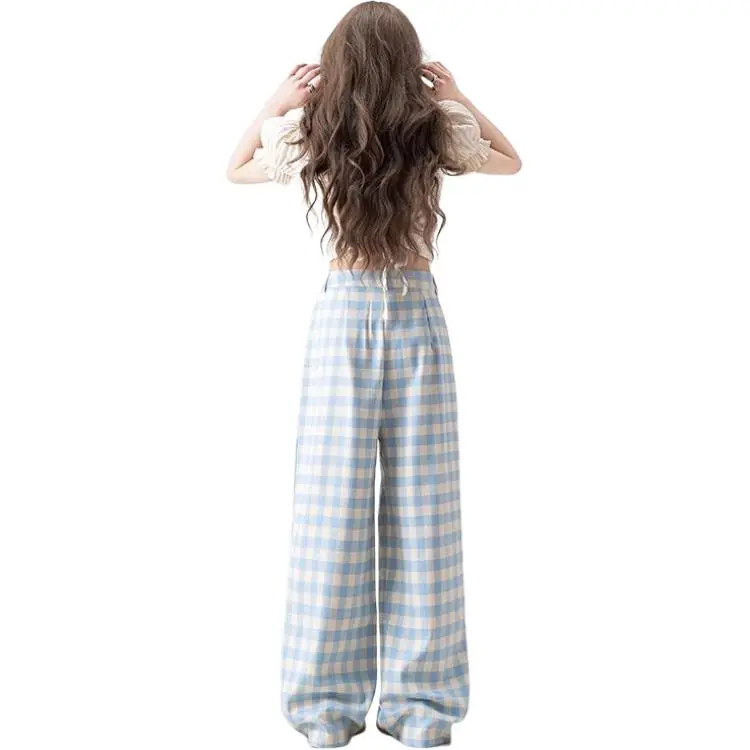Hao Zhilang Casual Pants Women's Blue-1