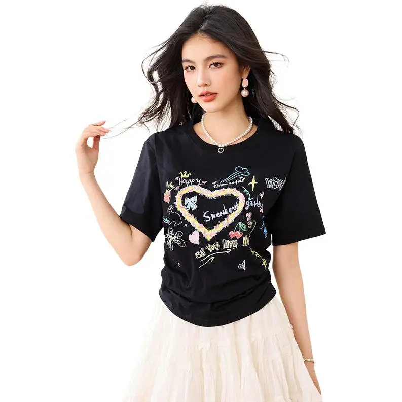 La Chapelle Regular T Shirt Women's Black-2