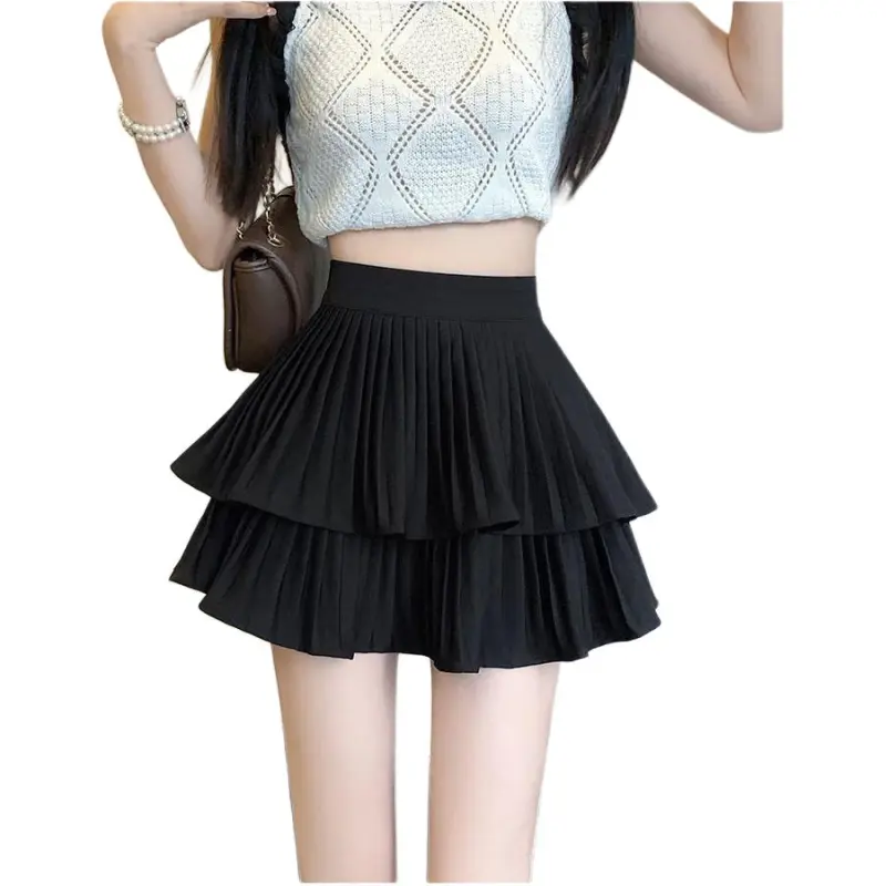 Mu Xiao Xin Casual Short Skirts Women's Black-2