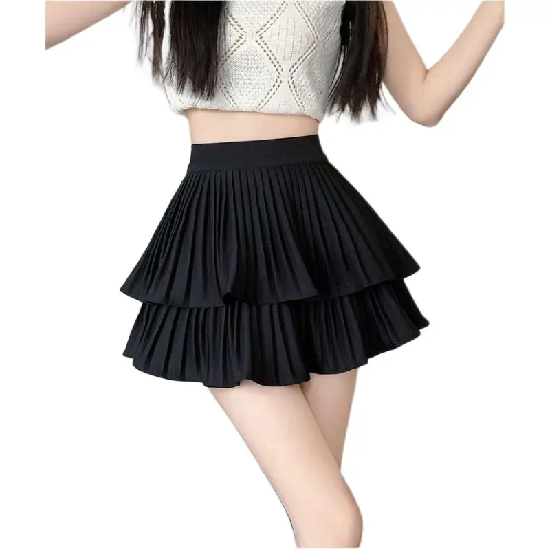 Mu Xiao Xin Casual Short Skirts Women's Black-1