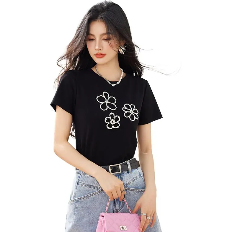 La Chapelle Set in Sleeve T Shirt Women's Black-2