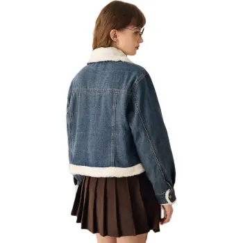 FAWENXIANGZI Denim Jacket Women's Blue