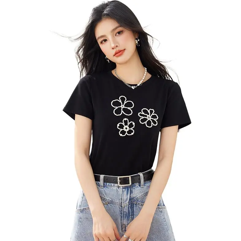La Chapelle Set in Sleeve T Shirt Women's Black-1