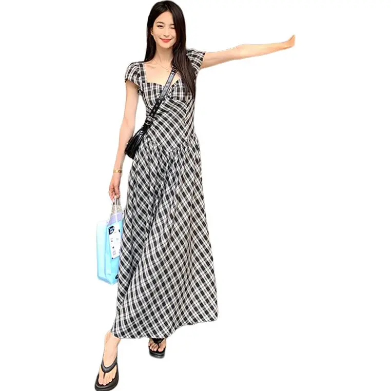 XIANSINIAO Short Sleeved Dress Women's-2