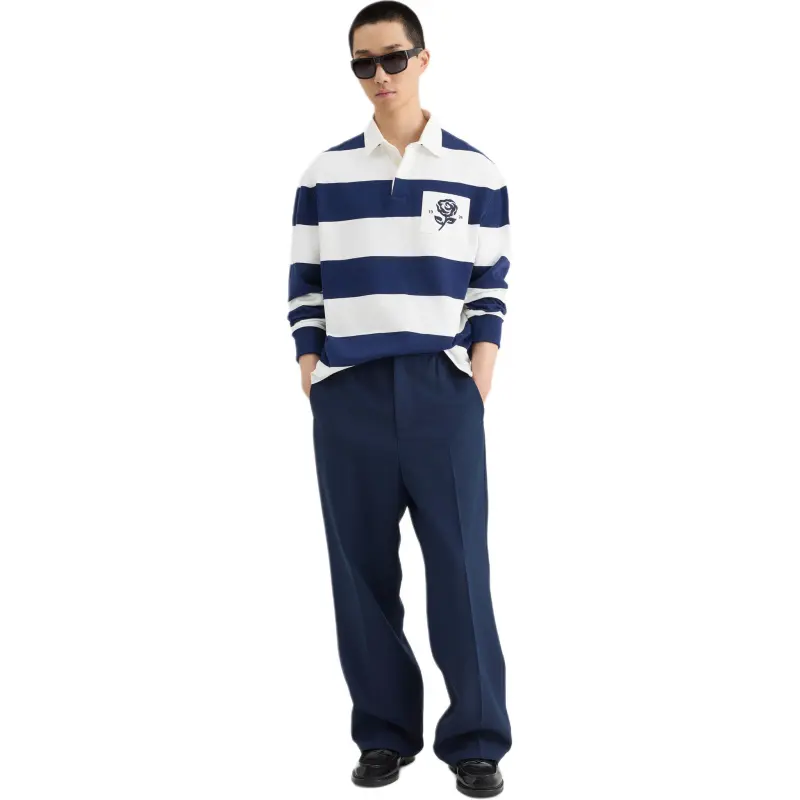 KENT&CURWEN Rose Collection Polo Shirt Men's Blue White Stripes-2