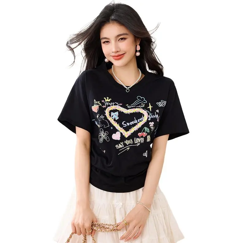 La Chapelle Regular T Shirt Women's Black-1