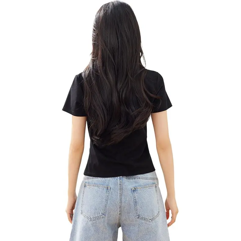 La Chapelle Set in Sleeve T Shirt Women's Black-3