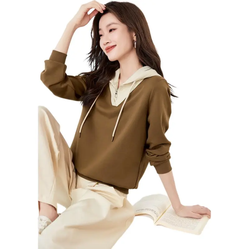 Mo Han Yi Mei Sweatshirt Women's Top Beige Bottom Khaki-3