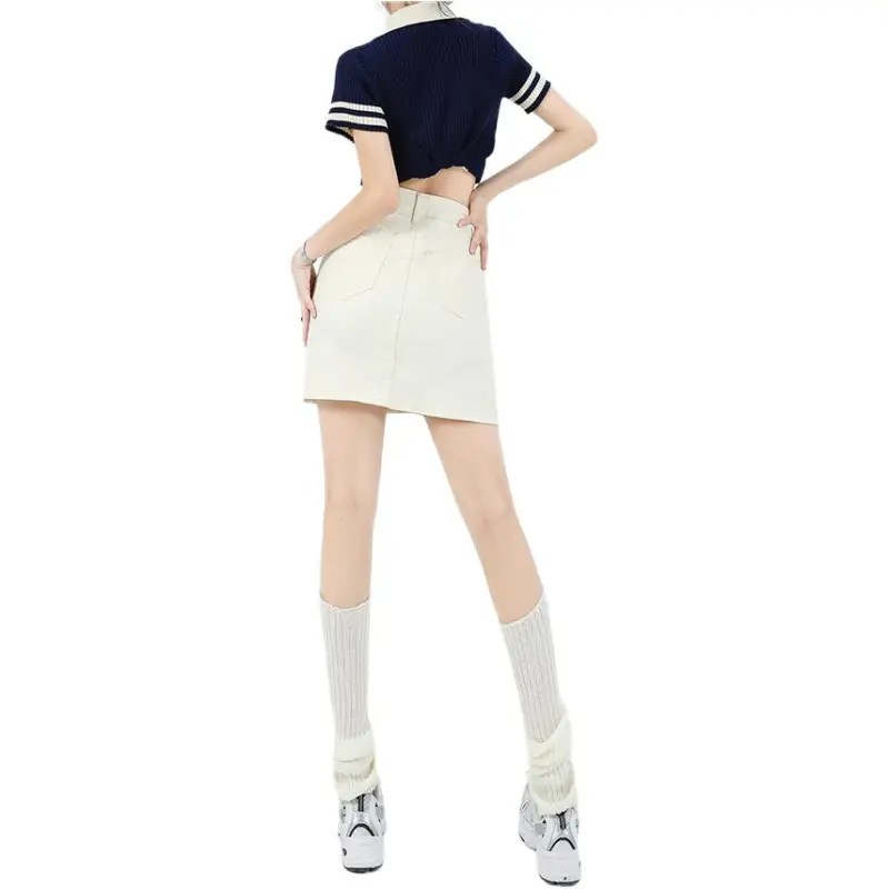 Mu Xiao Xin Denim Short Skirts Women's-2