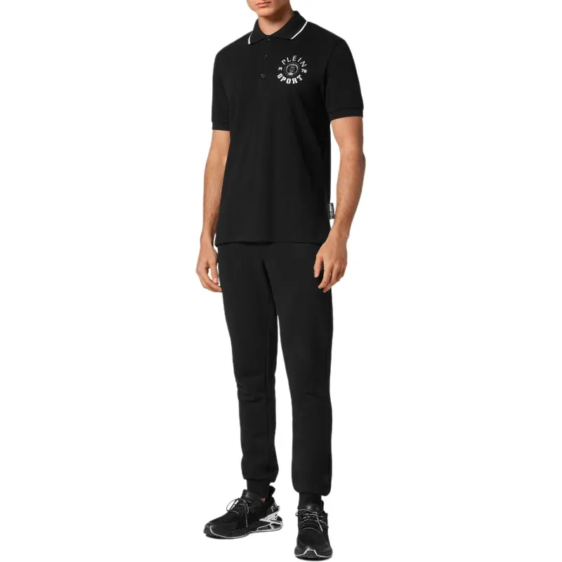 PLEIN SPORT Logo appliqué Cotton Polo Shirt-1