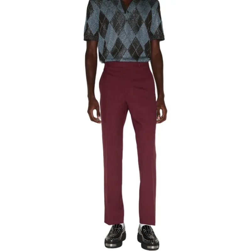 GUCCI FW24 Casual Pants Men's Burgundy-2