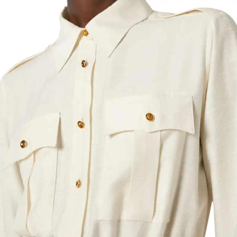 Loro Piana Long Sleeved Dress Women's White-5