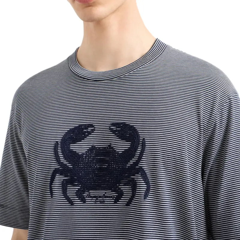 EMPORIO ARMANI Asv Milleraies Jersey T shirt With Seaside Embroidery-5