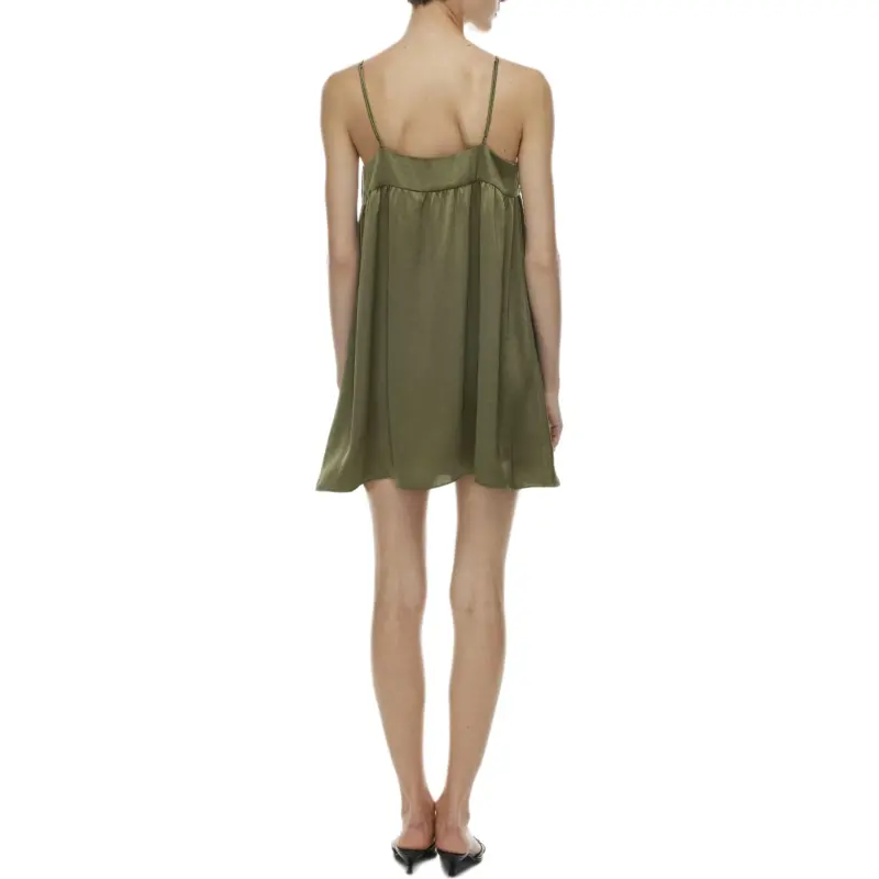 ARITZIA Wilfred Lover Satin Mini Dress Slip Dresses Women's Bosana Green-2