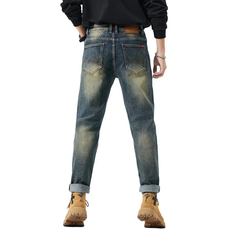 DABAISHA Jeans Men's Yellow Mud Vintage-1