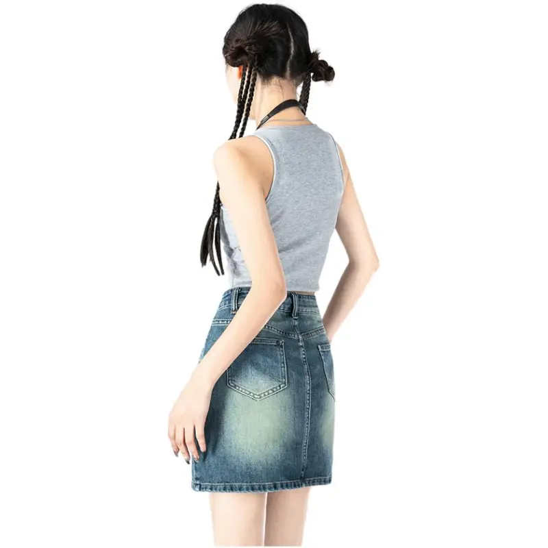 Mu Xiao Xin Denim Short Skirts Women's-3