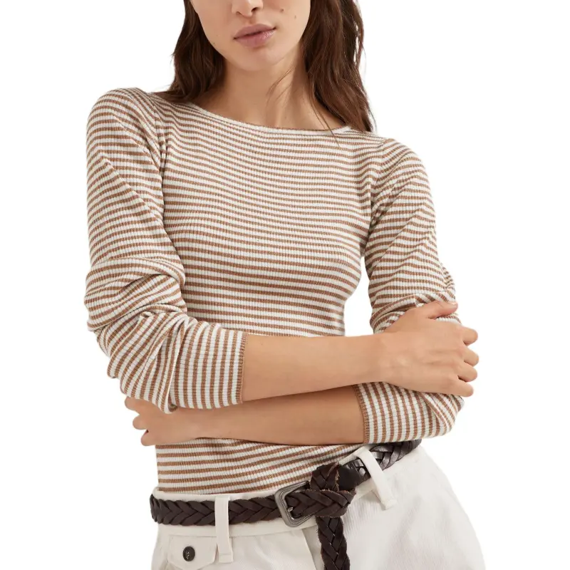 Brunello Cucinelli Sparkling Striped Lightweight Jumper-3