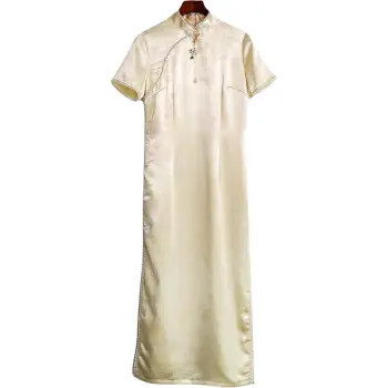 ENEESSI Spring Summer Cheongsam Women's Apricot