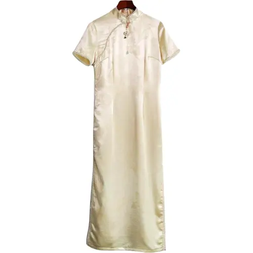 ENEESSI Spring Summer Cheongsam Women's Apricot