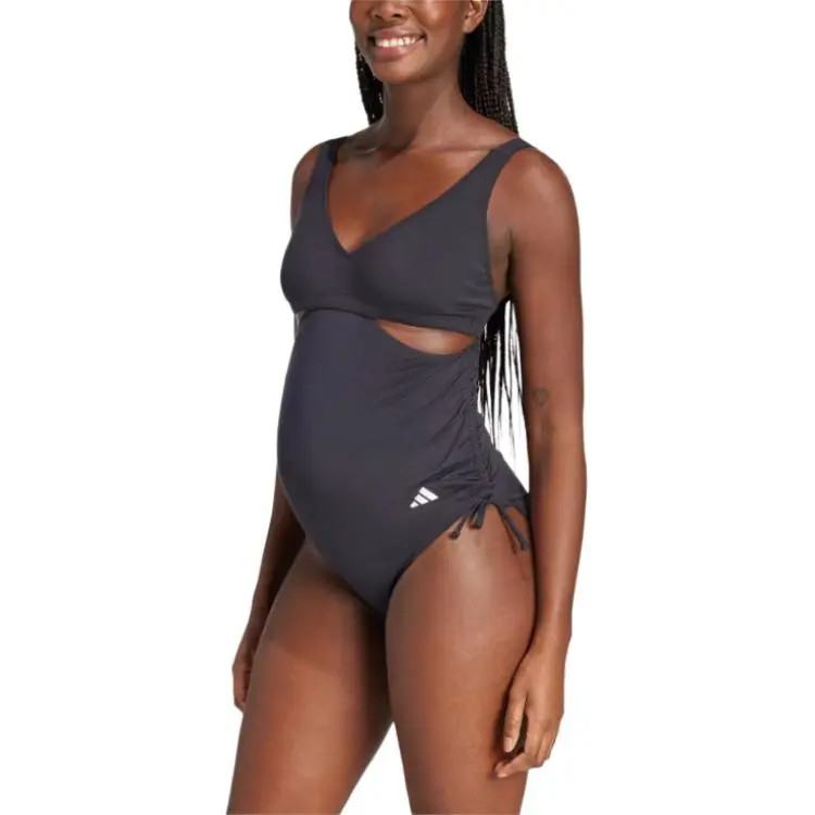 Adidas Iconisea Maternity U-Back Swimsuit One-piece Swimsuit Women's Black-2