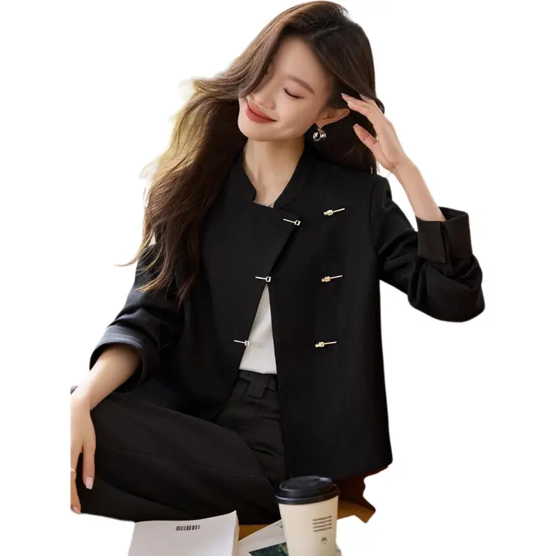 Mo Han Yi Mei Jackets & Coats Women's Black-4