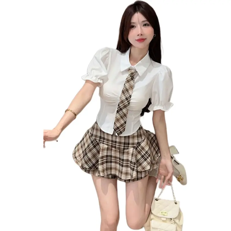 Mu Xiao Xin Two Piece Skirt Sets Women's-1