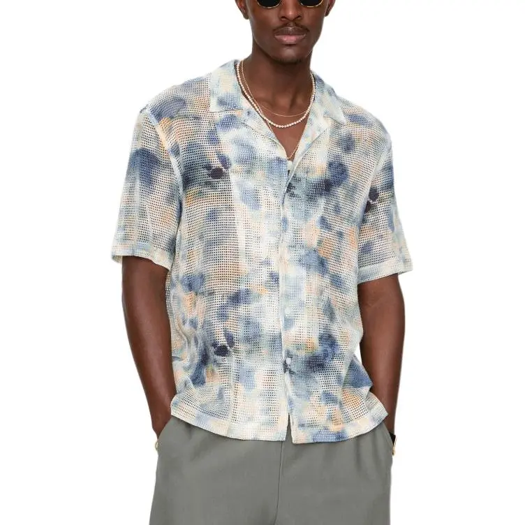 KITH Cotton Mesh Thompson Camp Collar Shirt-2