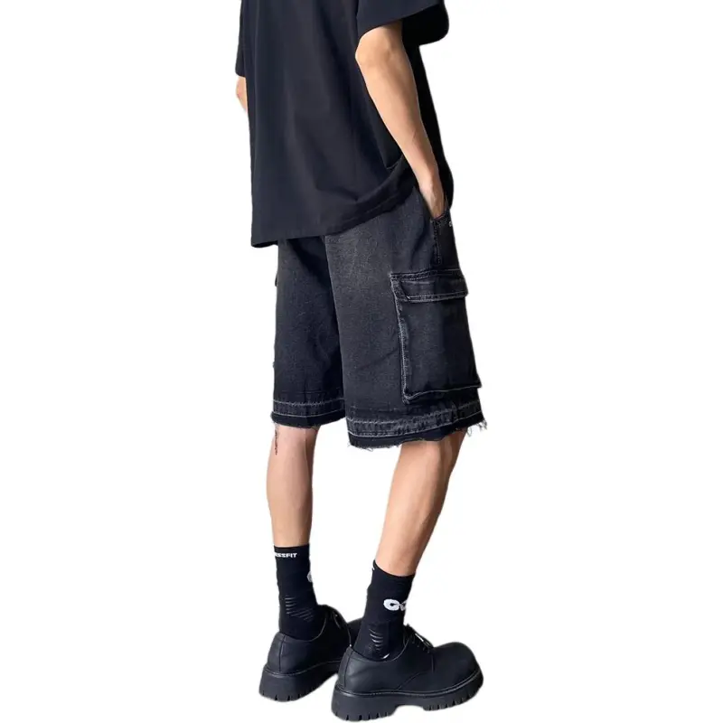 Weles Denim Shorts Unisex Black-7