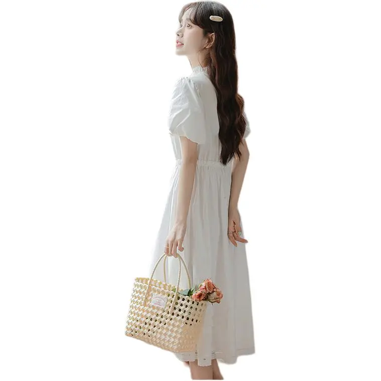 JECCI FIVE Short Sleeved Dress Women's White-3