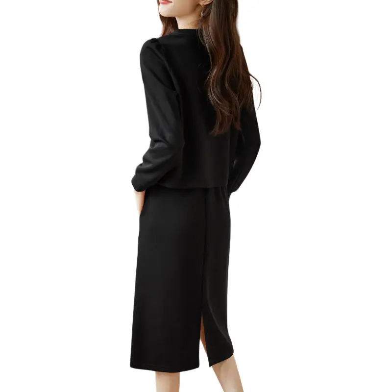 Mo Han Yi Mei Skirt Set Women's Black-1