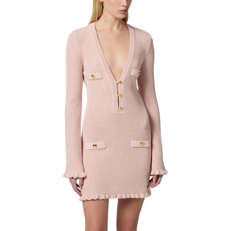 Elisabetta Franchi Long-Sleeved Dresses Women's Pink-3