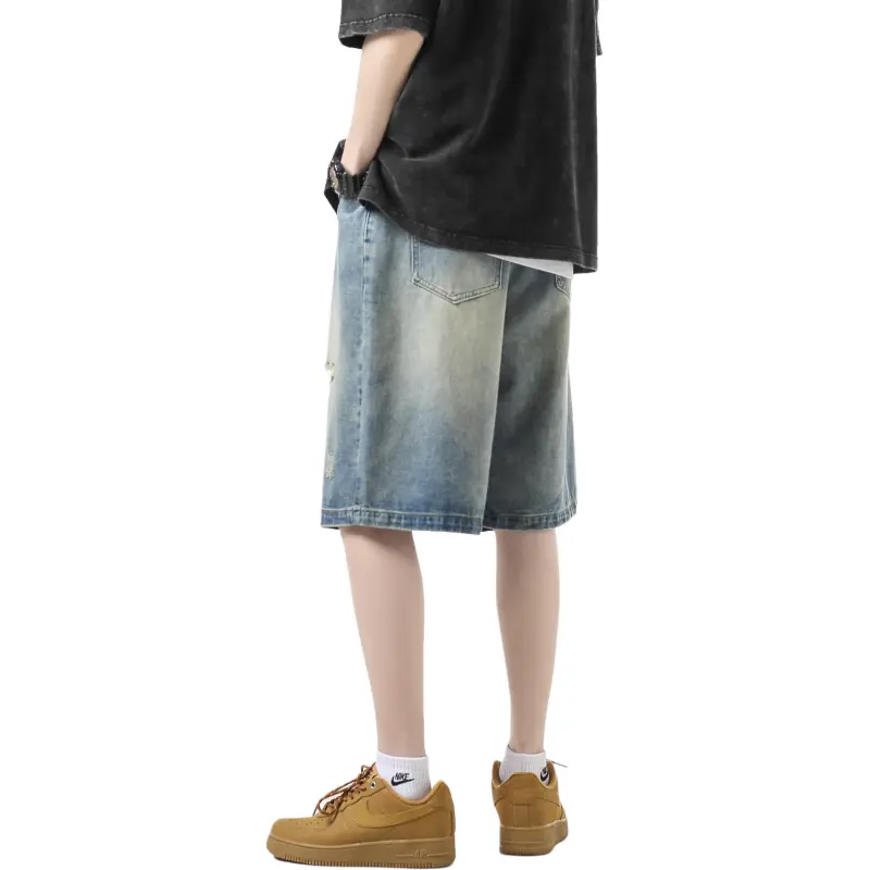BAGE Denim Shorts Unisex-5