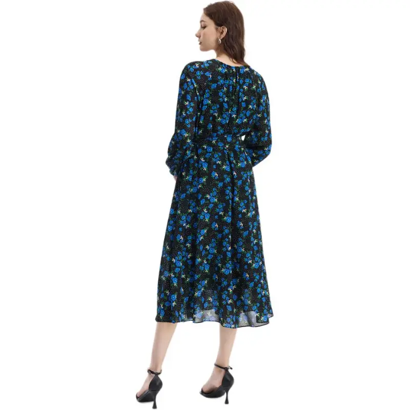 Bebe Long Sleeved Dresses Women's Black Multicolor-2