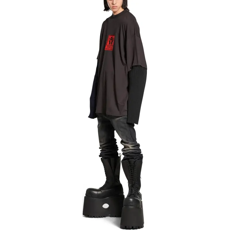 Balenciaga T Shirt Loose Fit Men's Black-5