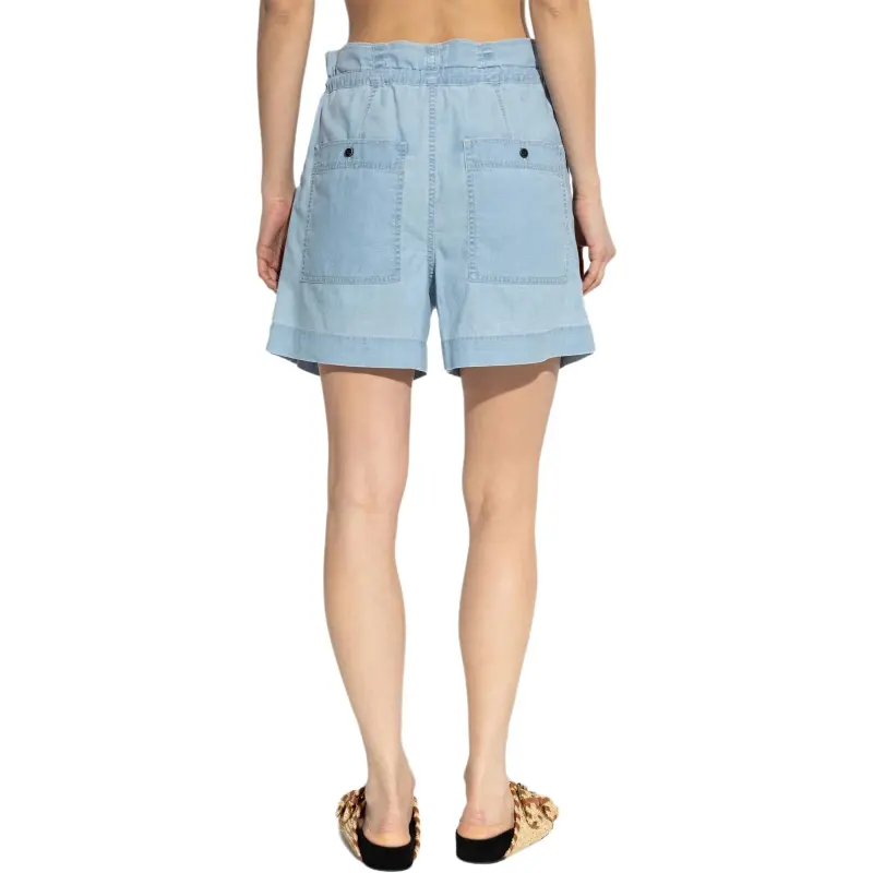 ISABEL MARANT ETOILE Valdina Drawstring Denim Shorts-2