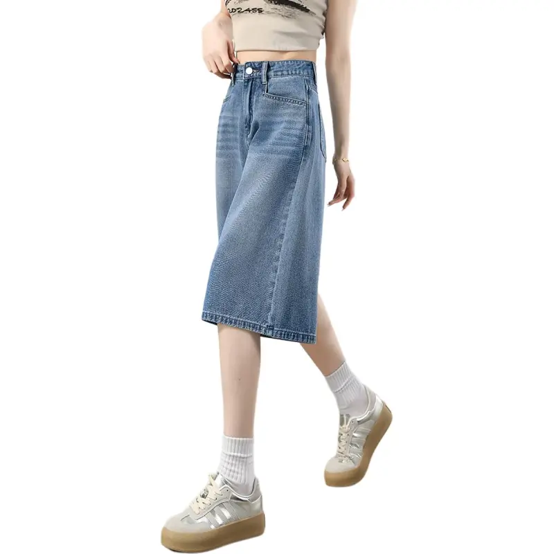 Weixi Denim Shorts Women's Medium Blue-4