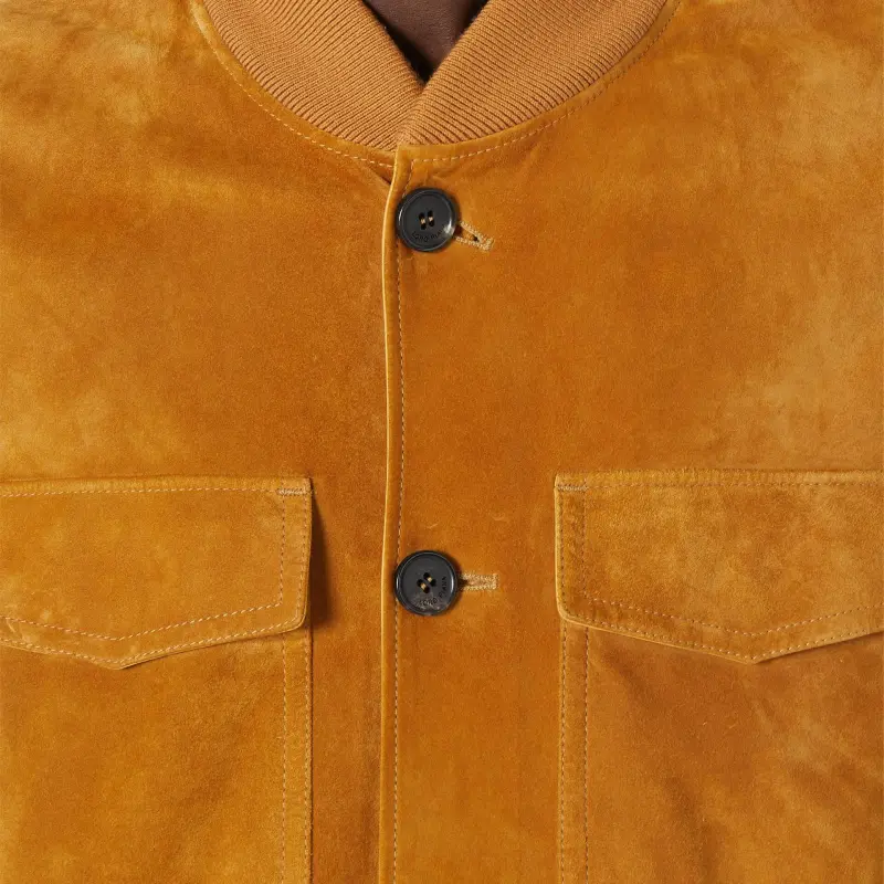 Loro Piana Leather Jacket Men's Yellow-5