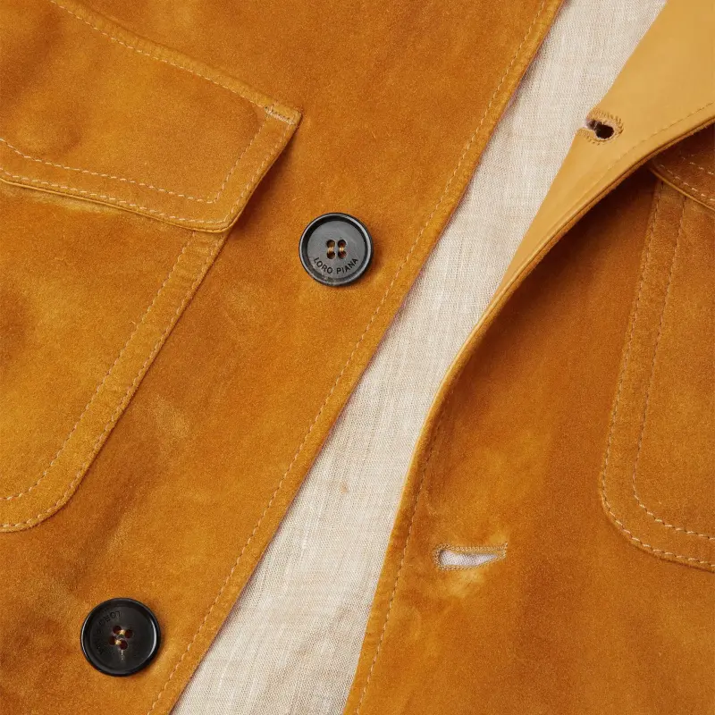 Loro Piana Leather Jacket Men's Yellow-7